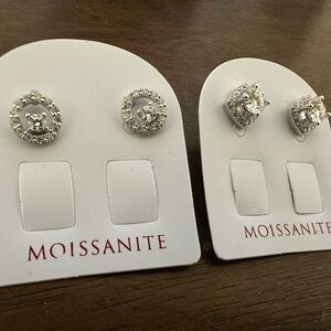 Moissanite Silver Stud Earrings